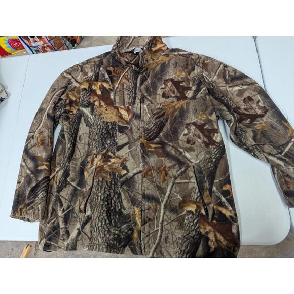 Winchester Fleece Jacket Mens Large Camoflage Zip Pockets Hunting Outdoors - Picture 1 of 4